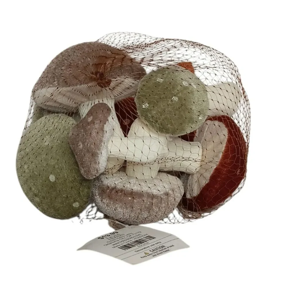 Mushroom Decor Garden Fairy 9 Cloth Covered Mushrooms Hobby Lobby New With Tag